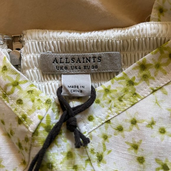 NWT AllSaints Cassia Azmani cropped blouse, US size 4 - Picture 5 of 5